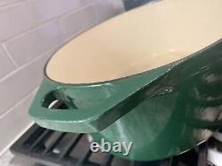 CHASSEUR Green Enamel Cast Iron Dutch Oven, Made in France Size 31 6.34 Quart