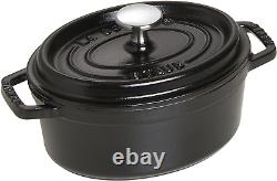 Cast Iron 1-Qt Oval Cocotte Matte Black, Made in France