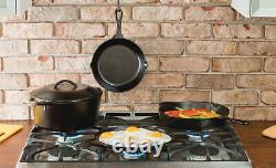 Cast Iron 5-Pcs Set With Skillet Griddle & Dutch Oven Nonstick Surface Easy Clean