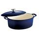 Cast Iron Dutch Oven Built-In Handles Oval Shaped Cooking Equipment 7 Quart 2Pc
