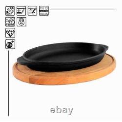 Cast iron oval frying pan with stand 220 x 140 x 25 mm. Made in UA