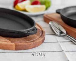 Cast iron oval frying pan with stand 220 x 140 x 25 mm. Made in UA