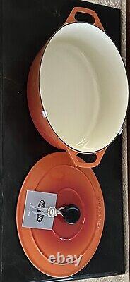 Chasseur 6.25-quart Orange Enameled Cast Iron Oval Dutch Oven New