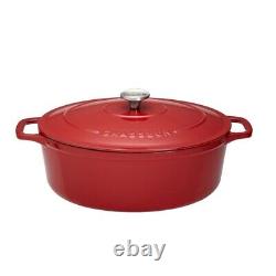 Chasseur 6.25-quart Red Enameled Cast Iron Oval Dutch Oven Red 6 Quart