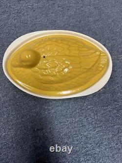 Chasseur French Duck Enameled Cast Iron Pate Terrine Mold Yellow 1.25 Quarts