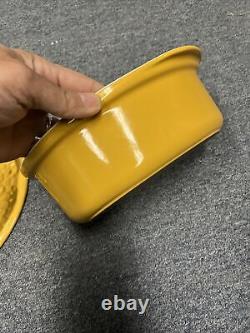 Chasseur French Duck Enameled Cast Iron Pate Terrine Mold Yellow 1.25 Quarts