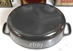 Chasseur French Enameled Cast Iron Oval Dutch Oven 6 Qt Caviar Grey New In Box