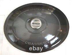 Chasseur French Enameled Cast Iron Oval Dutch Oven 6 Qt Caviar Grey New In Box