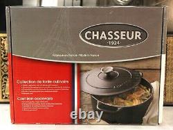 Chasseur French Enameled Cast Iron Oval Dutch Oven 6 Qt Caviar Grey New In Box