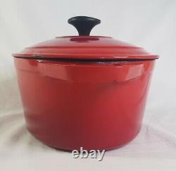 Chasseur Red Casserole Baking Oval Dish w Lid Cast Iron 27cm 3.6 Liter France