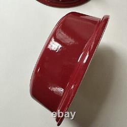 Chausser Duck Shaped Cast Iron Enamelware Red Baker Dutch Oven Pate Terrine 1 QT