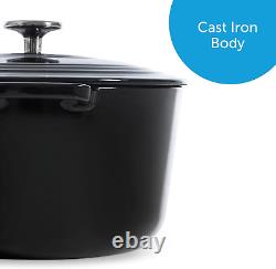 Cookware Bourgogne Enameled Cast Iron 7.9QT Oval Dutch Oven, Jet Black