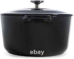 Cookware Bourgogne Enameled Cast Iron 7.9QT Oval Dutch Oven, Jet Black