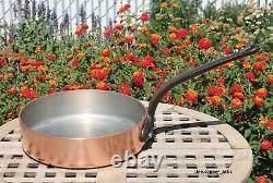 Copper 11 Saute Pan with tin lining, cast iron handle, 3.4 mm, Made in France
