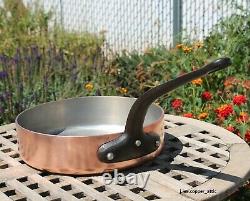 Copper 11 Saute Pan with tin lining, cast iron handle, 3.4 mm, Made in France