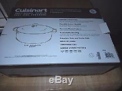 Cuisinart 5.5 Qt Enameled Cast Iron Oval Casserole Dutch Oven with lid, blue NEW