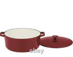Cuisinart Oval Casserole 7 Qt Enameled Cast Iron Red Dishwasher Safe