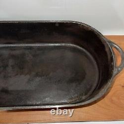 Deep Fish Fryer Large Oval Cast Iron Grease Fry 18 X 9.5 4 Deep XL Repaired A