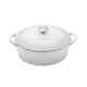 Denby Casserole Dish Cast Iron 4.5 Qt Oval White Natural Canvas with Lid Durable