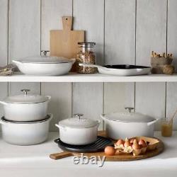 Denby Dutch Ovens 4.5-Qt. Oval Cast Iron Natural Casserole Dish in White With Lid