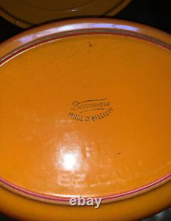 Descoware Cast Iron Enameled Flame Orange Oval Dutch Oven # 3-C 12 C Belgium