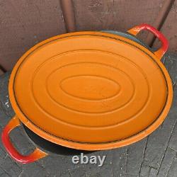 Descoware Cast Iron Enameled Flame Orange Oval Dutch Oven # 3-C 12 C Belgium