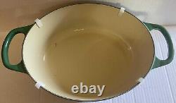 Discontinued Le Creuset Enameled Cactus Juniper Green Oval 3.5 Quart Cast Iron C