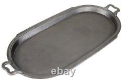 Early Unmarked Large Cast Iron Oval Shallow Long Pan Excel Restored Condition