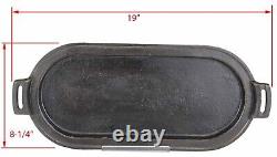 Early Wagner Block Text No 7 Cast Iron Oval Shallow Long Pan Restored Condition