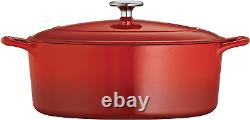 Enameled Cast Iron Covered Dutch Oven 5.5-Quart Gradated Red, 80131/051DS