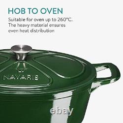 Enameled Dutch Oven 8.1 QT Cast Iron Pot with Lid Oval Non-Stick Large Co