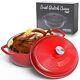 Enameled Oval Cast Iron Dutch Oven with Handle 7 Quart Rosso (Red) Oven Safe