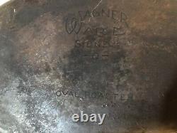 Estate Barn Find Wagner Ware Cast Iron Drip Drop Baster Oval Roaster No. 5