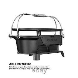 Everdure Oval Cast Iron Grill & Cover Outdoor, Portable Charcoal Grill a