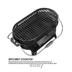 Everdure Oval Cast Iron Grill & Cover Outdoor, Portable Charcoal Grill a