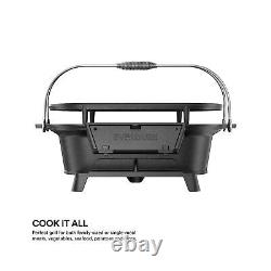 Everdure Oval Cast Iron Grill & Cover Outdoor, Portable Charcoal Grill a