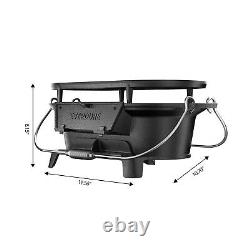 Everdure Oval Cast Iron Grill & Cover Outdoor, Portable Charcoal Grill a