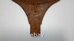 Extremely Rare Cast Iron Vintage Missouri State Highway 67 Sign Oval Shaped