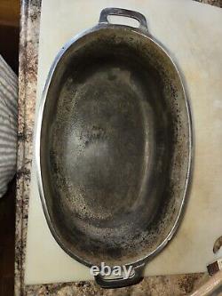 Extremely Rare Nickel Finish Griswold No. 5 Cast Iron Dutch Oven Oval Roaster