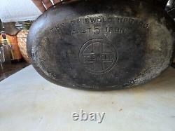 Extremely Rare Nickel Finish Griswold No. 5 Cast Iron Dutch Oven Oval Roaster