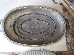 Extremely Rare Nickel Finish Griswold No. 5 Cast Iron Dutch Oven Oval Roaster