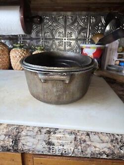 Extremely Rare Nickel Finish Griswold No. 5 Cast Iron Dutch Oven Oval Roaster