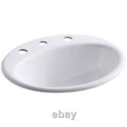 Farmington 19 in. Oval Drop-in Cast Iron Bathroom Sink