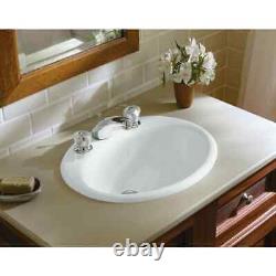 Farmington 19 in. Oval Drop-in Cast Iron Bathroom Sink