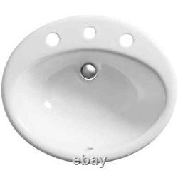 Farmington 19 in. Oval Drop-in Cast Iron Bathroom Sink