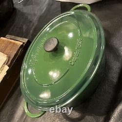 Fontignac Green Enamel Cast Iron Oval Roaster Dutch Oven 8 Quart 7.6L #35 France