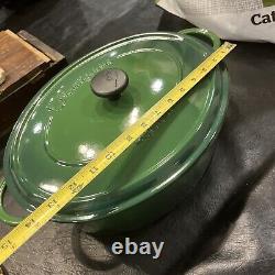 Fontignac Green Enamel Cast Iron Oval Roaster Dutch Oven 8 Quart 7.6L #35 France