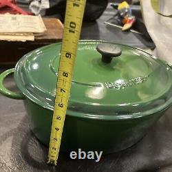 Fontignac Green Enamel Cast Iron Oval Roaster Dutch Oven 8 Quart 7.6L #35 France