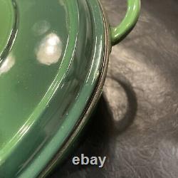 Fontignac Green Enamel Cast Iron Oval Roaster Dutch Oven 8 Quart 7.6L #35 France