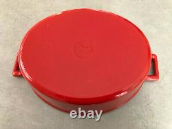 Food Network Cast Iron Dutch Oven Red Enameled Oval 5.5 Quart Large, Rare